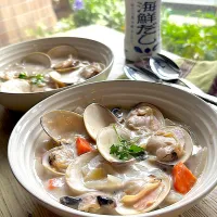 はまぐりで海鮮クラムチャウダー ~ヤマサHappy recipe|とんちんさん