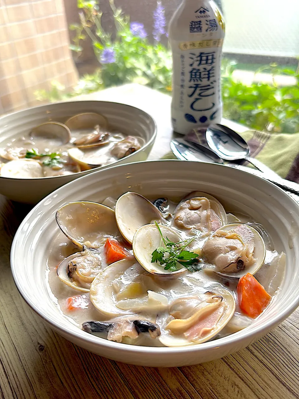 はまぐりで海鮮クラムチャウダー ~ヤマサHappy recipe|とんちんさん
