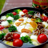 具沢山アヒージョ🍅🧀🥦🍆🧄|薪clubさん