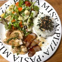 食べるサラダプレート豚バラハムと鶏ハムの　手作りジンジャーソース|ganmoさん