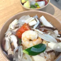 冷やしスープご飯とビタミンサラダ| yさん