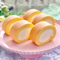米粉のふわふわふわシフォンロールケーキ🌀♡♡|sucreroomさん