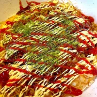 おっさん飯　お好み焼き|ひげおやじさん