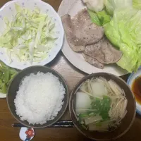 夕食　自然豚ロース焼肉|ATさん