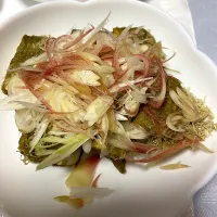豆腐のとろろ昆布じめ| ネコさん