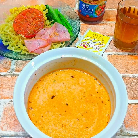「アンナマンマ 冷製パスタソース」を使ってみたSnapdishの料理・レシピ写真:トマトつけ麺