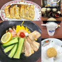 冷やし中華きゅうりぶっと〜🥒　餃子🥟　胡麻団子| るみおんさん