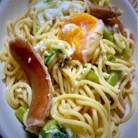 和風醤油スパゲティ| すくらんぶるえっぐさん