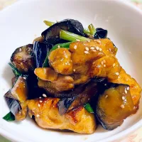 鶏とナスの甘辛煮| ももさん