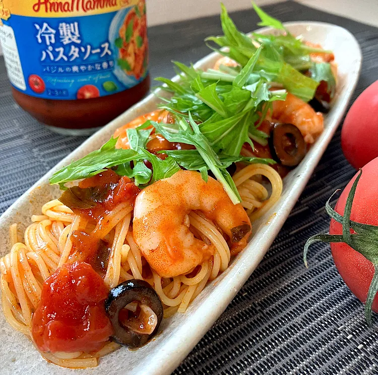 水菜とエビの冷製カッペリーニ|KAORIさん