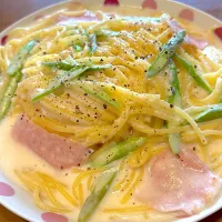 生ハムとアスパラガスのクリームスパゲティ|masaさん