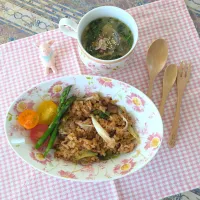 焼豚チャーハンと野菜スープ😊| naonaomimichanさん