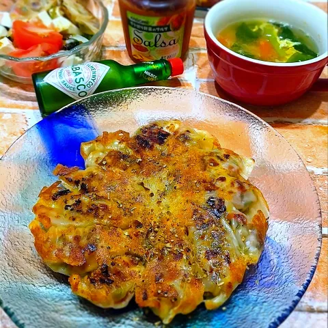 「サルサ」を使ってみたSnapdishの料理・レシピ写真:チーズの羽根つきサルサソースでメキシカン餃子