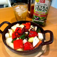 😋和ヒージョ！梅干し＆塩昆布の和風アヒージョ|moyukitaさん