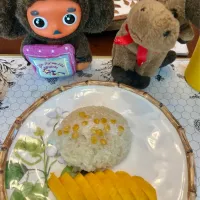 2025/6/14   マンゴーと餅米のデザート　Thai Sweet Sticky Rice and Mango|19 Boys & 野鳥さん