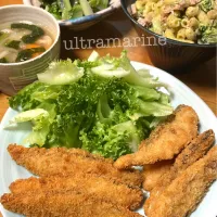 ＊鮭フライとバジルマヨのビーンズマカロニサラダ♪♪＊|ultramarineさん