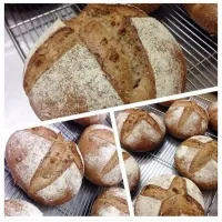 明日のパン🥖
「Pain de campagne aux noisettes」
いつものマルチシリアルに加えて
ヘーゼルナッツを入れた
カンパーニュ(^^)香りが👍|ばくあんしゃさん