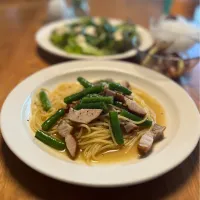 6/15の夕食　ベーコンとインゲンのパスタ| yoneさん