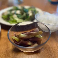 6/15の夕食　茗荷のポン酢漬け