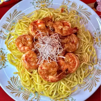 Snapdishの人気料理写真:エビチリのかた焼きそば🦐