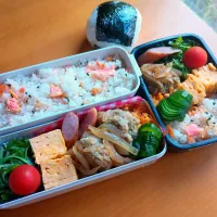 次男・私弁当&おにぎり|tamagomagomagoさん