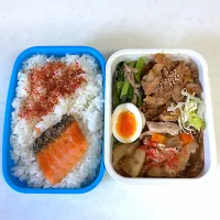 テスト明けまた鮭で始まる…肉じゃが、ポークケチャ、小松菜和物|さにー☆ミさん