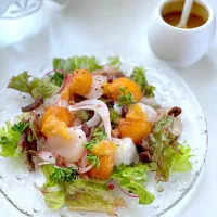 ホタテと枇杷のサラダ🥗 ͛.*