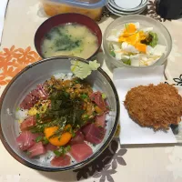 納豆鉄火丼 ヒレカツ1枚セット|T. Wonderさん