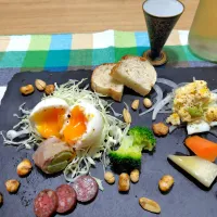 とろっとろのゆで卵で晩酌|おかめんさん