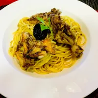 ✩.*˚舞茸とのりの佃煮パスタ|ゆきえもんさん