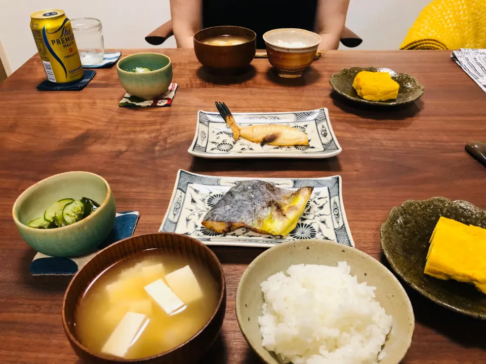 フグ他の干物、きゅうりとワカメの酢の物、玉子焼き|タロッカ主夫見習いさん