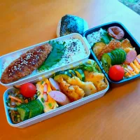 次男・私弁当&おにぎり|tamagomagomagoさん