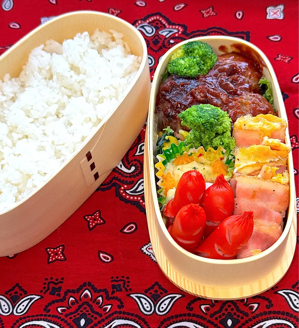 6月17日⚾️ミニハンバーグ弁当|ぽんちゃんさん