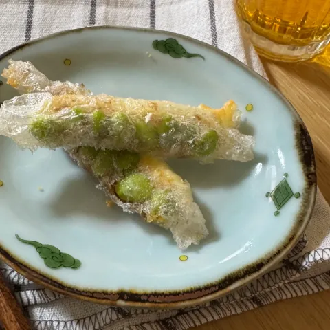 「フレッシュパックソフト」を使ってみたSnapdishの料理・レシピ写真:枝豆と鰹節のサクサク揚げ