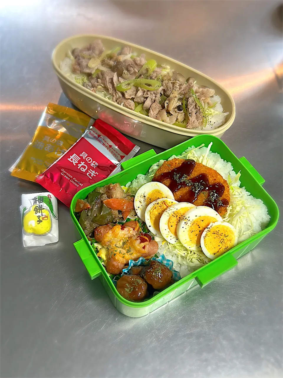 R7.6/17 𝚃𝚞𝚎.  ·͜·♡ネギ塩豚丼&コロッケ弁当👨🏻‍🍳|hamakoさん