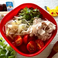 ＊0046.冷しゃぶサラダうどん🥗娘ちゃんの高校生弁当🍱＊|＊抹茶＊さん