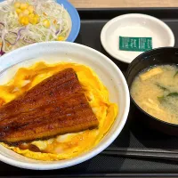 ■うなたま丼クーポン割引（ライス並）／ライス少なめ　生野菜|マハロ菊池さん