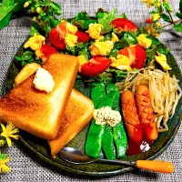 ミモザサラダ風ワンプレート|まめもにおさん