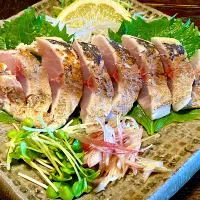 美味しくな〜れと 炙った 「あじ刺身」| mottoさん