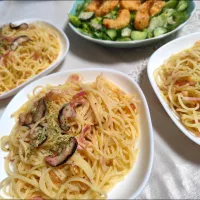 ベーコン、じゃがいも、椎茸のアーリオオーリオ風|m.rafuさん