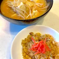 おっさん飯　マーボチャンポン麺　チャーハン|ひげおやじさん