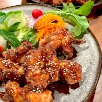 塩麹鶏の唐揚げ甘辛ダレ