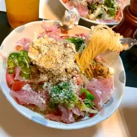 ポテサラも乗ってる冷製パスタ|Takeshi  Nagakiさん