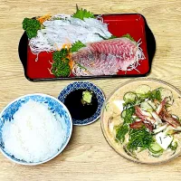 冷汁　刺身(太刀魚・イサキ)定食|じいちゃんさん