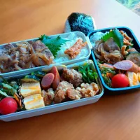 次男・私弁当&おにぎり|tamagomagomagoさん
