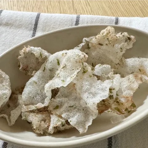 「フレッシュパックソフト」を使ってみたSnapdishの料理・レシピ写真:フライドライぺ(鰹節＆青のり)
