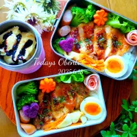 甘酢照り焼きチキン弁当✨