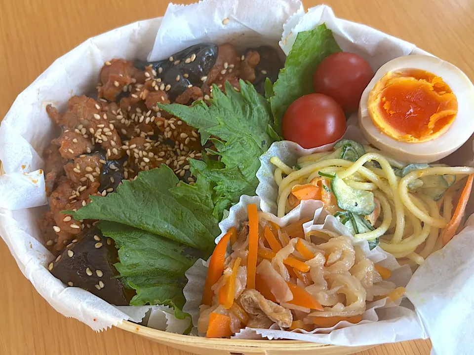 なすと豚肉のスタミナ丼弁当|hiro♪kouさん
