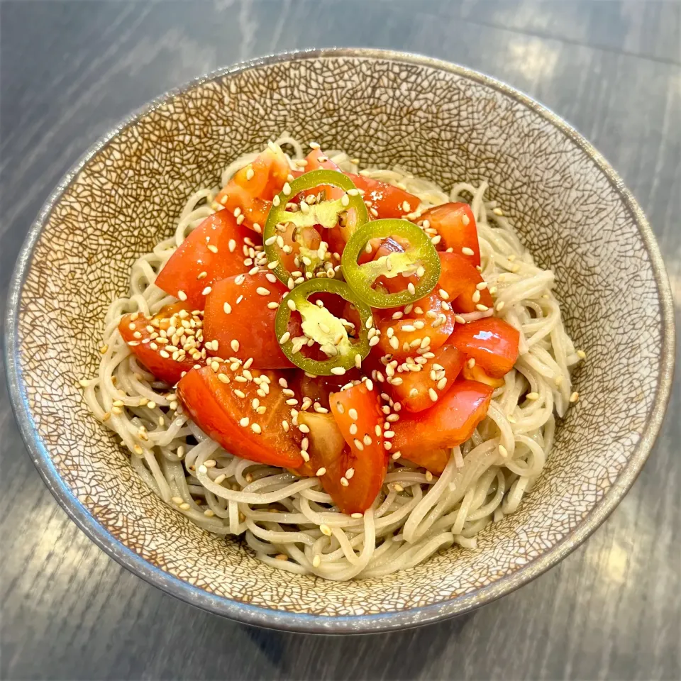トマト農家のトマト漬けぶっかけそば|deekay71さん
