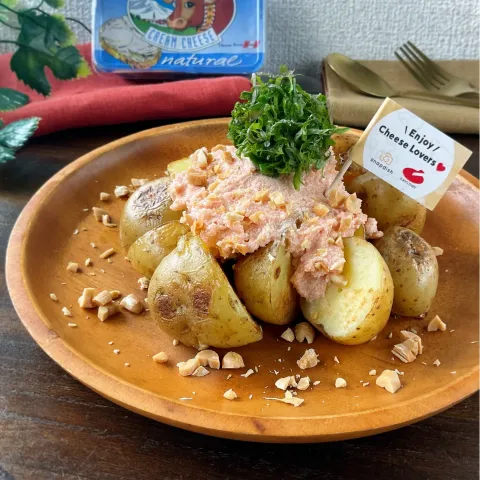 「ハッピーカウクリームチーズ　プレーン・ハーブ」を使ってみたSnapdishの料理・レシピ写真:ハッピーカウクリームチーズdeじゃがいも＆明太クリチディップ